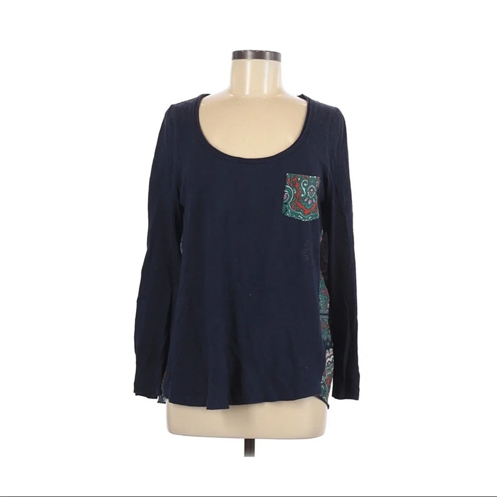 Anthropologie Paisley Print Pocket Tee